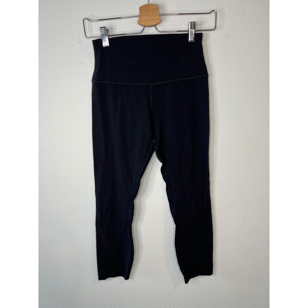 Lululemon Womens High Waisted Cropped Leggings Black Size 4